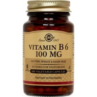 Solgar Vitamin B6 100mg Συμπλήρωμα Διατροφής Βιταμίνης B6, 100 Φυτικές Κάψουλες