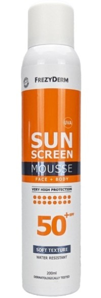 Frezyderm Sunscreen Mousse Αντηλιακό για Πρόσωπο & Σώμα σε μορφή Αφρού 50+Spf 200ml