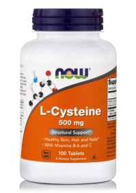Now Foods L-Cysteine 500 Mg Συμπλήρωμα Διατροφής Για Μαλλιά, Δέρμα & Νύχια 100 Ταμπλέτες