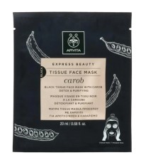 Apivita Express Beauty Black Tissue Face Mask Carob Μάσκα Προσώπου με Χαρούπι 20ml