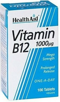 Health Aid Βιταμίνη B12 1000μg Cobalamin για την Καλή Λειτουργία του Νευρικού Συστήματος, 50tabs