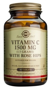 Solgar Vitamin C With Rose Hips 1500mg, 90 Ταμπλέτες