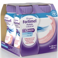 Nutricia Fortimel Protein Θρεπτικό Συμπλήρωμα Διατροφής Πλούσιο σε Πρωτεΐνες με Γεύση Φράουλα 4x200ml