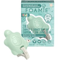 Foamie Kids 2 in 1 Bar Turtelly Cool 2in1 Shampoo & Shower Body Bar Μπάρα Καθαρισμού 2σε1 Μαλλιών, Σώματος για Παιδιά με Υφασμάτινο Κορδόνι 80g