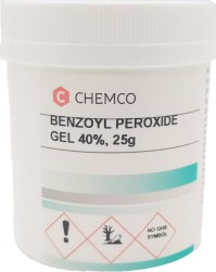Chemco Benzoyl Peroxide Gel 40%  Κατάλληλο ως συστατικό σε φαρμακευτικά και καλλυντικά προϊόντα.​ 25gr