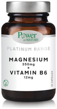 Power Health Platinum Range Magnesium 350mg & Vitamin B6 12mg Συμπλήρωμα Διατροφής Για Ενέργεια & Ψυχική Ανάταση 30 κάψουλες