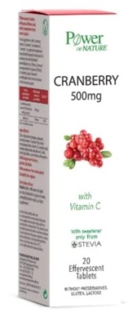 Power Of Nature Cranberry 500mg, 20eff.tabs