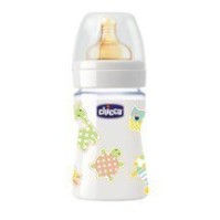 Chicco Μπιμπερό Γυάλινo, Θηλή Καουτσούκ, Nature Glass 0% BPA, Με Σχέδια, 150ml