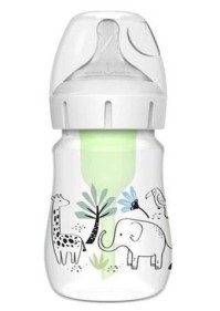 Dr. Browns Options+ Anti-Colic 0m+ Πλαστικό WB 51008 Μπιμπερό Με Φαρδύ Λαιμό, Ελέφαντας 150ml.