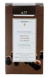 Korres Argan Oil Advanced Colorant Βαφή Μαλλιών 4.77 Σκούρο Σοκολατί 50ml