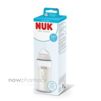 NUK First Choice Γυάλινο Μπιμπερό με Δείκτη Θερμοκρασίας 3m+ 240ml