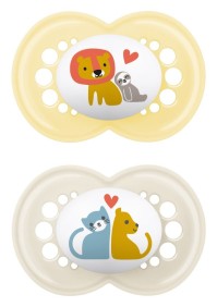 Mam Original Ορθοδοντική Πιπίλα Σιλικόνης με Θηλή Skinsoft 150SU για 6-16 μηνών Unisex Κίτρινο/Μπεζ 2τμχ