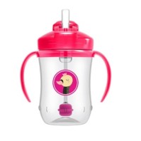 Dr. Browns Babys First Straw Cup Κύπελλο με καλαμάκι & λαβές Ροζ χρώμα (91011) Για 6+ Μηνών 270ml