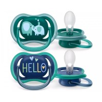 Philips Avent Ορθοδοντικές Πιπίλες Σιλικόνης Ultra Air, Μπλε για 18+ μηνών 2τμχ