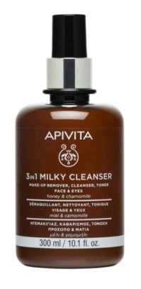 Apivita Cleansing Milk 3 σε 1 για Πρόσωπο & Μάτια Με Χαμομήλι & Μέλι 300ml