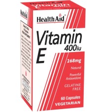 HEALTH AID Vitamin Ε 400IU Συμπλήρωμα Διατροφής Βιταμίνης E για την Καλή Υγεία του Ανοσοποιητικού & Καρδιαγγειακού Συστήματος, Προστατεύει από το Οξειδωτικό Στρες 60 Κάψουλες