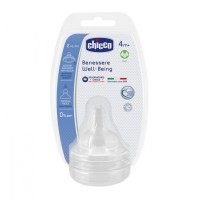 Chicco Θηλή Σιλικόνης Γρήγορης Ροής 4m+ [20845-20], 2 τεμάχια