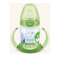 Nuk First Choice Plus Μπιμπερό PP με Λαβές 6-18 Μηνών με Ρύγχος Σιλικόνης Πράσινο Τερατάκια, 150ml