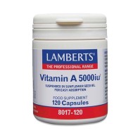 Lamberts Βιταμίνη A 5000 IU  Υποστήριξη Όρασης & Υγείας του Δέρματος 120 Κάψουλες