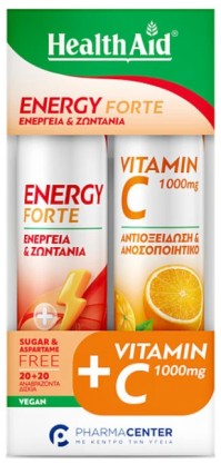 Health Aid Promo Pack: Energy Forte & Vitamin C 1000mg (2x20 αναβράζοντα)
