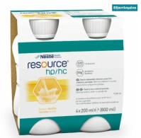 Nestle Resource HP/HC Vanilla Υπερπρωτεϊνικό & Υπερθερμιδικό Συμπλήρωμα Διατροφής 4x200ml