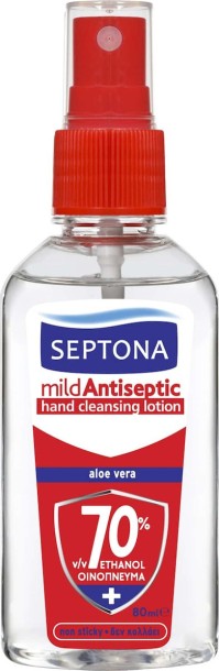 Septona Lotion Καθαρισμού Χεριών με Αλόη Spray 80ml