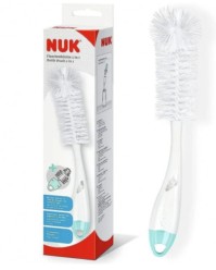 Nuk Βούρτσα Μπιμπερό 2 σε 1 & με Ενσωματωμένο Βουρτσάκι για τις Θηλές, 1 τεμάχιο