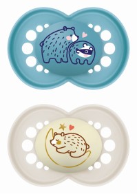 Mam Day & Night Πιπίλα Σιλικόνης με Θηλή Skinsoft 274SB για 16+ μηνών Μπλε, 2τμχ