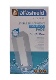 Alfashield Αδιάβροχα Επιθέματα αυτοκόλλητα 9X15cm 5τμχ