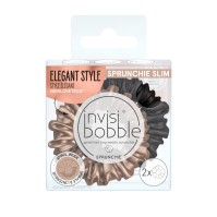 Ambitas Invisibobble Sprunchie Slim True Golden Λαστιχάκια Μαλλιών Χρυσό - Μαύρο 2 Τεμάχια