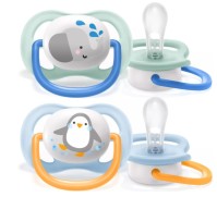 AVENT ULTRA AIR ANIMALS SILICONE ORTHOD PACIF 0-6M BL-OR 2ΤΜ