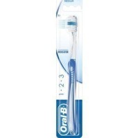 OralB Indicator 1-2-3 35mm Οδοντόβουρτσα χειρός Μέτρια, Εργονοµικά σχεδιασµένη λαβή για άνεση και έλεγχο, Μπλε* 1 τεμαχιο