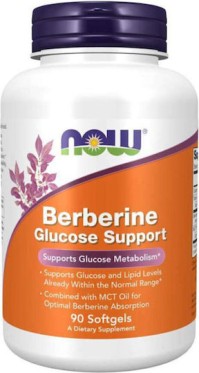 Now Foods Berberine Glucose Support Συμπλήρωμα Διατροφής Βερβερίνης που Υποστηρίζει το Μεταβολισμό της Γλυκόζης 90 Μαλακές Κάψουλες