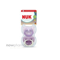 NUK Πιπίλες Σιλικόνης 2τμχ First Choice Day & Night 18-36m Girl