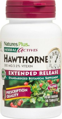 Natures Plus Herbal Actives Hawthorne 300mg Συμπλήρωμα Διατροφής που Συμβάλει στη Βελτίωση του Καρδιαγγειακού 30 veg.tabs