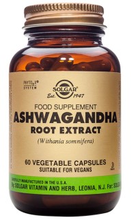 Solgar Ashwagandha Root Extract Συμπλήρωμα Διατροφής Ιδανικό για Άτομα με Στρες, Άγχος & Χρόνια Κόπωση - Τόνωση της Σεξουαλικής Υγείας & του Ανοσοποιητικού, 60veg.caps