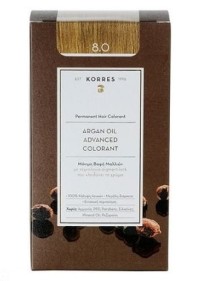 Korres Argan Oil Advanced Colorant Βαφή Μαλλιών 8.0 Ξανθό Ανοικτό 50ml