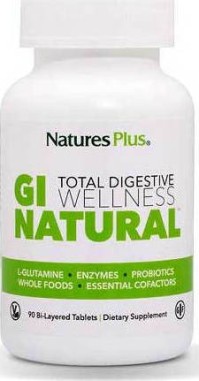 Natures Plus GI Natural Total Digestive Wellness Φόρμουλα Για Την Υγιή Λειτουργία Του Πεπτικού Συστήματος 90 ταμπλέτες