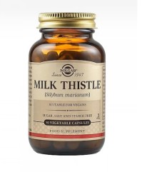 Solgar Milk Thistle Συμπλήρωμα Διατροφής Γαϊδουράγκαθου για Ενδυνάμωση & Προστασία του Ήπατος, 50veg.caps
