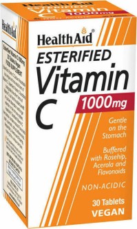 Health Aid Vegan  Esterified Vitamin C 1000mg Non Acid Συμπλήρωμα Διατροφής Με Εστεροποιημένη Βιταμίνη C 30 Ταμπλέτες