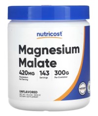 Nutricost Magnesium Malate 300g – Μηλικό Μαγνήσιο σε Σκόνη | 420mg