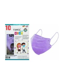 Famex Mask Kids Παιδικές Μάσκες Προστασίας FFP2 NR Λιλά 10 τεμάχια