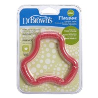 Dr. Browns Μασητικός Κρίκος Οδοντοφυΐας Flexees Ροζ Χωρίς BPA από Σιλικόνη (TE101) Για 3+ Μηνών, 1τεμάχιο