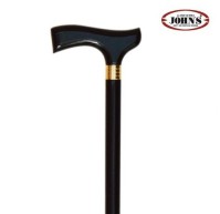 Johns 26107 Μπαστούνι Ξύλινο Με Πλάγια Λαβή Ταφ Γυναικείο Μαύρο