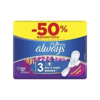 Always Ultra Platinum Day & Night Σερβιέτες με Φτερά Μέγεθος 3 6τμχ