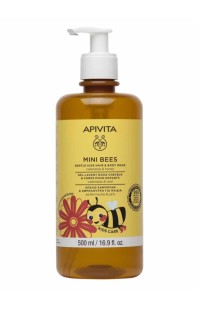 Apivita Mini Bees Kids Hair & Body Wash Απαλό Σαμπουάν & Αφρόλουτρο Για Παιδιά 500ml