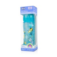 Chicco Well Being Bottle 4m+ Πλαστικό Μπιμπερό κατά των Κολικών με Θηλή Σιλικόνης Σαν της Μαμάς, Γαλάζιο Χρώμα, 330ml