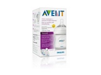 Philips Avent SCF030/17 Natural Πλαστικό Μπιμπερό για Φυσικό Τάισμα με Θηλή Ροής για Νεογνά, Διάφανο Χρώμα, 125ml