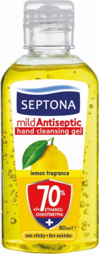 Septona Αντισηπτικό Gel Καθαρισμού Χεριών 70% Λεμόνι 80ml