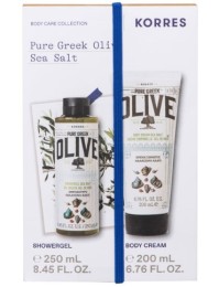 Korres Pure Greek Olive Sea Salt Σετ Αφρόλουτρο 250ml & Κρέμα Σώματος 200ml